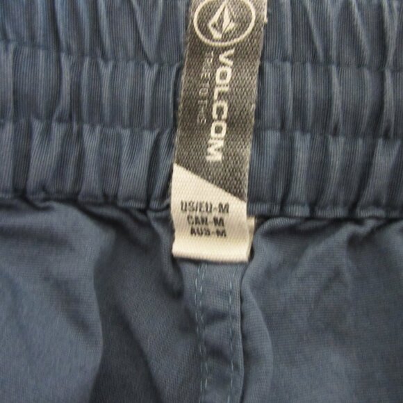 Two Pair Men's Volcom Size M Black and Blue Elasticized Waist Shorts - Picture 3 of 3